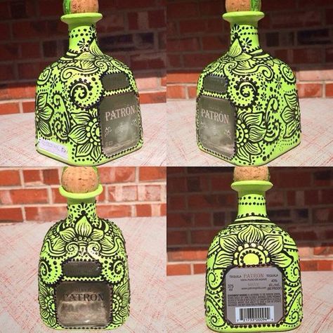 Patron Bottle Crafts, Bedazzled Liquor Bottles, Bottles Craft, Patron Bottle, Bling Bottles, Liquor Bottle Crafts, Tequila Bottle, Patron Tequila, Tequila Bottles