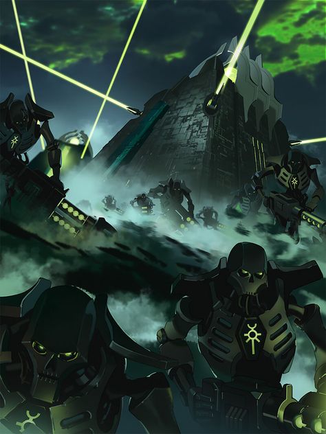 Warhammer Necrons, Warhammer 40k Rpg, Warhammer 40k Necrons, 40k Artwork, Far Future, Space Fantasy, Anime Monsters, Warhammer 40k Art, Warhammer Art