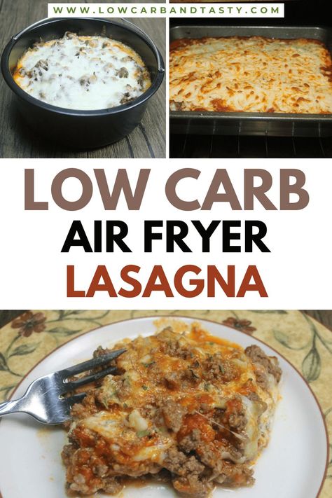 Craving lasagna but watching your carbs? This low carb air fryer lasagna bake is the perfect solution! It's cheesy, delicious, and takes just minutes to make. Air Fryer Lasagna, Baked Lasagna Recipe, Low Carb Pasta Sauce, Low Carb Air Fryer, Lasagna Bake, Air Fryer Keto, Low Carb Lasagna, Lasagna Casserole, Keto Lasagna