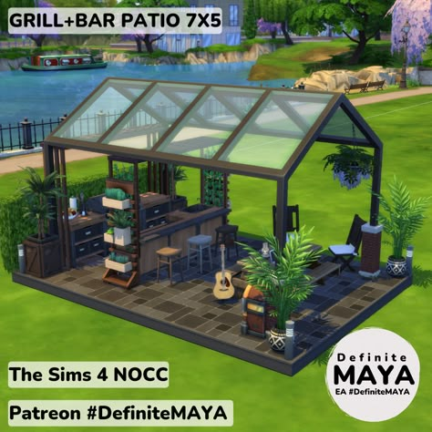 Sims 4 Base Game Backyard, The Sims 4 Backyard Ideas, Sims 4 Patio Ideas, Sims 4 Yard Ideas, Sims Patio, Sims 4 Outdoor Ideas, Sims 4 Playground, Sims 4 Backyard Ideas, Sims 4 Backyard