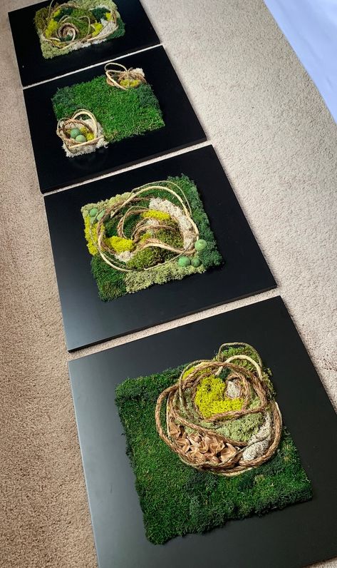 4 Moss Art Set - Etsy Canada Vertical Garden Design, Living Wall Art, Reindeer Moss, Moss Wall Art, Moss Garden, Moss Art, Moss Wall, Living Wall, Signage Design