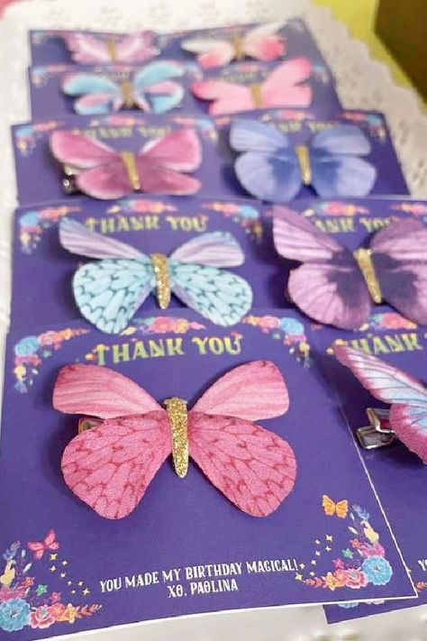 Isabella Encanto Birthday Party Ideas, Encanto Favors Ideas, Encanto 1st Birthday Party, Souvenir Ideas For Birthday, Isabella Themed Birthday Party, Isabella Party Ideas, Encanto First Birthday Party, Butterfly Theme Party Ideas, Encanto First Birthday