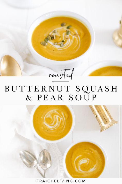 Butternut Pear Soup, Squash Pear Soup, Butternut Squash Pear Soup, Butternut Squash And Pear Soup, Pumpkin Pear Soup, Butternut Squash And Pear Soup Recipe, Pumpkin And Pear Soup, Butternut And Pear Soup, Butternut Squash Soup With Pears