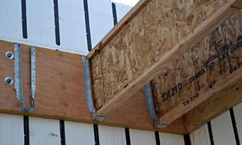 How to Frame a Floor Inside ICF Walls - Part 2: Floor Joists Icf Blocks, Icf Walls, Hole In The Ground, Loft Floor, Insulated Concrete Forms, Building Foundation, Load Bearing Wall, Modern Contemporary Homes, Home Building Tips