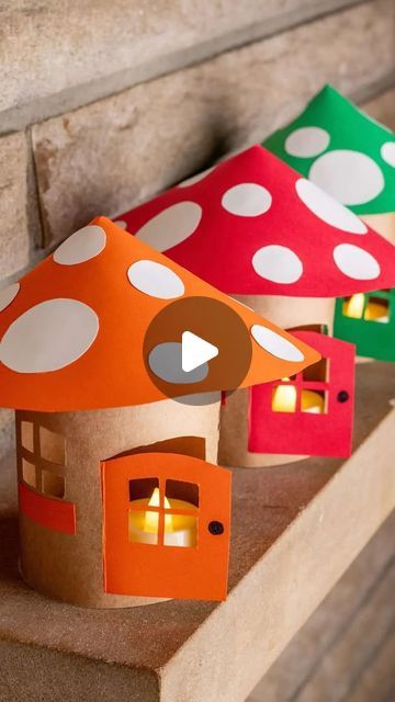 Toilet Paper Roll Fairy House, Lantern Kids Craft, Autumn Activity For Kids, Simple Craft Ideas For Kids, Diy Lanterns For Kids, Toadstool Craft, Autumn Crafts For Kids, Make A Fairy House, Kids Garden Play