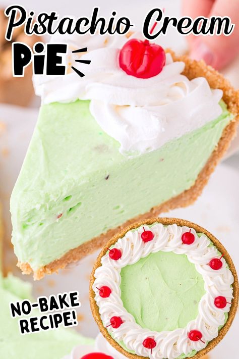 Our easy, no-bake pistachio pie recipe has a creamy pistachio filling in a delicious vanilla wafer pie crust. It's perfect for a quick and delicious dessert. With simple steps and no baking required, this pie is a great go-to for any occasion. Vanilla Wafer Pie Crust, Pistachio Pudding Pie, Pistachio Filling, Pistachio Pie, Vanilla Wafer Crust, Vanilla Wafer, Pudding Pie, Pinky Girl, Pistachio Cream