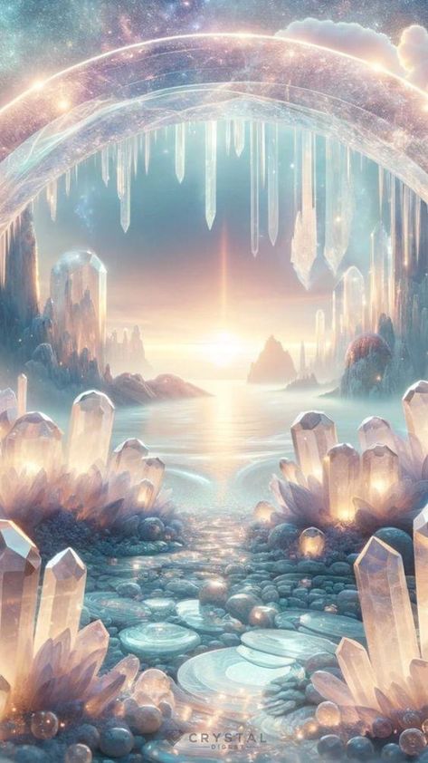 Crystals Art Drawing, Celestial Realm, Heaven Pictures, Crystal Background, Whimsical Art Paintings, Spiritual Images, Dream Fantasy, Twinkling Stars, My Fantasy World