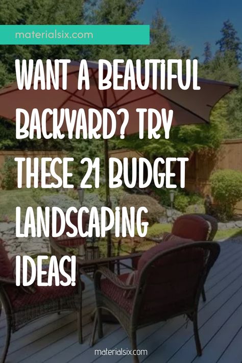 Want a beautiful backyard? Try these 21 budget landscaping ideas! Outdoor Landscaping Ideas, Garden Ideas Budget Backyard, Budget Landscaping, Green Backyard, Diy Water Feature, Narrow Garden, Relaxing Backyard, Landscaping Ideas On A Budget, Outdoor Sitting Area