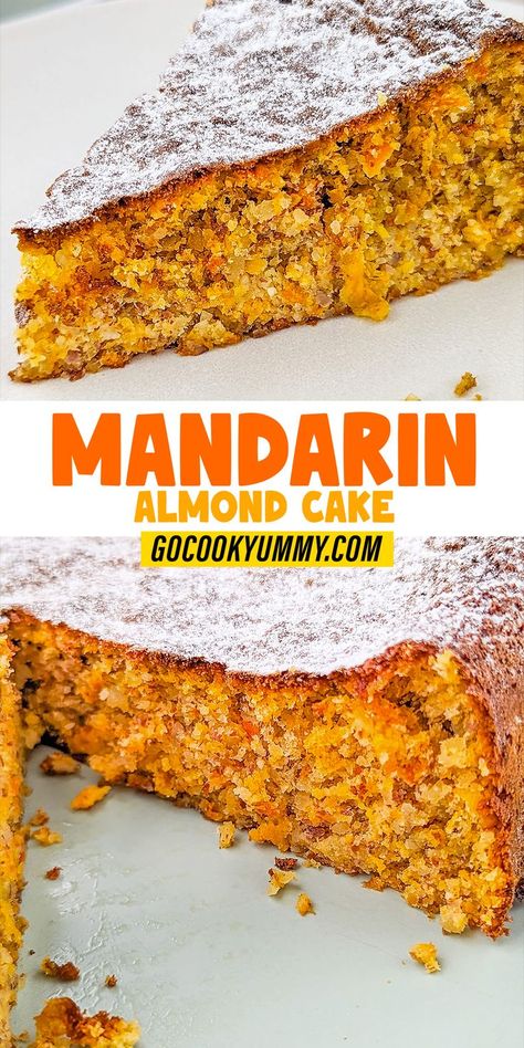 Treat yourself to the unique flavors of our Mandarin Almond Cake. This recipe, requiring only mandarins, eggs, sugar, and almonds, results in a moist, flavorful cake with a lovely citrus aroma, perfect for any gathering or a cozy night in. Mandarin Cake Recipe, Baking Dairy Free, Air Fryer Cake, Mandarin Cake, Air Fryer Cake Recipes, Sugar Almonds, Gluten Free Substitutes, Family Desserts, Almond Cake Recipe