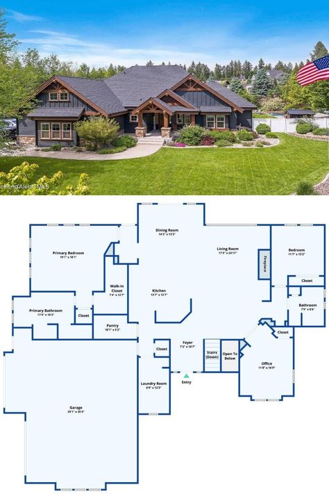 6-Bedroom Mountain Craftsman Rancher Home (4,414 Sq. Ft. Floor Plan) Rancher House Plans, Ranch Home Floor Plans, Rancher Homes, Bedroom Mountain, Mountain Craftsman, Floor Plan Creator, Porch House Plans, Shingle Siding, Home Design Software