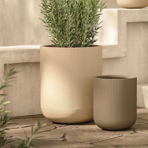 Modern Outdoor Patio Accessories | Article Large Ceramic Planters, Mid Century Modern Planter, Large Outdoor Planters, Modern Outdoor Patio, Growing Basil, Contemporary Planters, Modern Planters, Patio Accessories, Large Planters