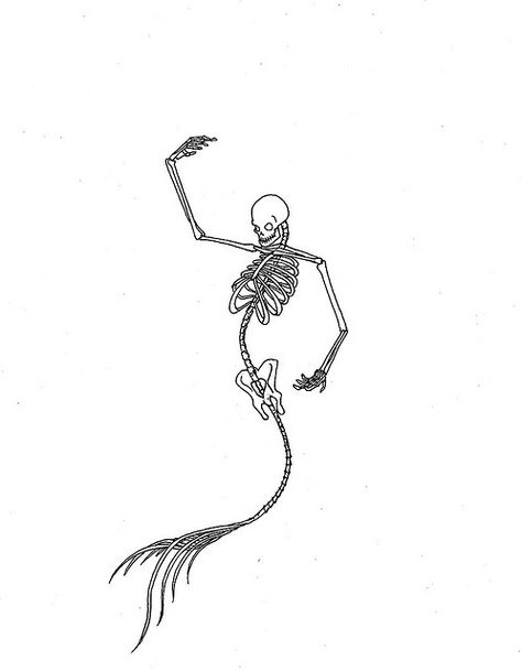 Skeleton Ideas, Tattoo Mermaid, Dragons Tattoo, Mermaid Tattoo Designs, Mermaid Skeleton, Kunst Tattoos, Pisces Tattoos, Skeleton Tattoos, Mermaid Drawings