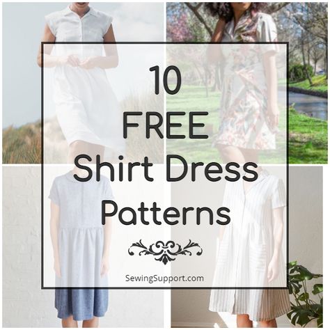 Diy Shirt Dress Woman, Shirt Waist Dress Pattern, Free Button Down Shirt Pattern, Shirt Dress Pattern Free Tutorials, Dress Shirt Patterns For Women, Maxi Shirt Dress Pattern, T Shirt Dress Pattern Free, Button Down Dress Pattern Free, T Shirt Dress Pattern Women