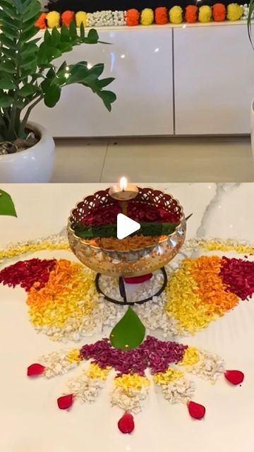 Mrs. Kalyani on Instagram: "Beautiful urli decoration idea for Diwali✨
This stunning piece from @ekhasa_homedecor brings an elegant touch to your festive setup. Celebrate Diwali with @ekhasa_homedecor gorgeous collection that adds charm and warmth to your space.
.
.
#urli #urlidecoration #urlidecorationideas #festivedecor #flowerandleavesdecoration #diwalidecorationideas #flowerrangoli" Diwali Pooja Setup, Decoration Idea For Diwali, Pooja Setup, Urli Decoration Ideas, Diwali Pooja, Diwali Party, Flower Rangoli, Decoration Idea, Diwali Decorations