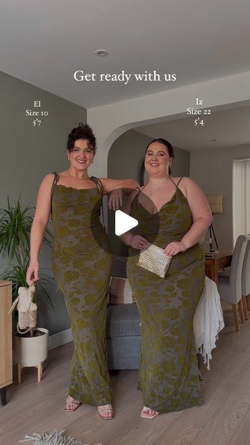 Iz and El | Inclusive Fashion on Instagram: "Affordable size inclusive wedding guest outfit 👏🏼👏🏼👏🏼this cowl neck maxi dress is giving glam with a mixture of mesh and velvet floral and we think it’s perfect for any occasion you have coming up  Comment wedding guest if you want the links 🫶🏼  #stylingreel #reeloftheday #fashionreel #30daysofoutfits #outfitchallenge #weddingguestdress #sizeinclusive #sizeinclusivity #sizeinclusivefashion #stylenotfashion #stylenotsize #matchingoutfits #duo #matchingstyle #coordinatingoutfits #stylingreels #plussizefashion #plussizeuk #size10 #occasionwear #occasiondresses #occasionoutfits #racesoutfit #weddingguestoutfit #weddingguestoutfitideas" Engagement Party Guest Outfit, Quince Guest Outfit Dresses, Couple Wedding Guest Outfits, Wedding Guest Plus Size, Wedding Guest Dress Plus Size, Plus Size Wedding Guest, Cowl Neck Maxi Dress, Plus Size Wedding Guest Dresses, Bridal Party Outfit