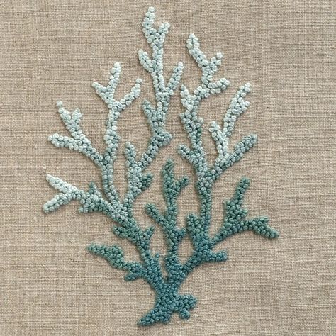 Modern Stitching, Embroidery Pen, French Knot Embroidery, Making Clothes, Coral Design, Navy Style, Punch Needle Embroidery, French Knots, Design Embroidery