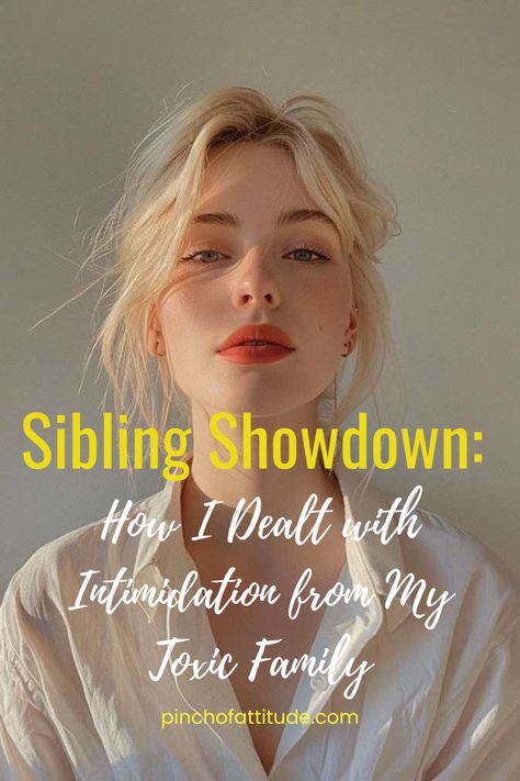 Intimidation from toxic siblings can feel overwhelming, but I learned how to stand up and take back my power 💪 If you're dealing with a toxic sibling relationship and wondering how to deal with a toxic sibling, my story offers practical tips and advice for overcoming intimidation. Let’s navigate sibling toxicity together! 🌟 #toxicsiblingrelationship #toxicsiblings #toxicfamilymember #howtodealwithatoxicsibling #dealingwithintimidation #overcomingintimidation #siblingtoxicity Family Toxic Quotes Sibling, How To Handle Toxic Family, Sometimes Family Is Toxic, Signs Your Family Is Toxic, Signs Your Parents Are Toxic, Toxic Siblings, Toxic Family Members, Family Roles, Sibling Relationships