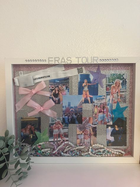 eras tour, taylor swift, swiftie, shadow box, eras tour shadow box Eras Tour Memory Box Ideas, Eras Tour Memory, Memories Frame, Leavers Shirt, Midnight Rain, Photos Of Taylor Swift, Memory Frame, Taylor Swift Party, Taylor Swift Birthday