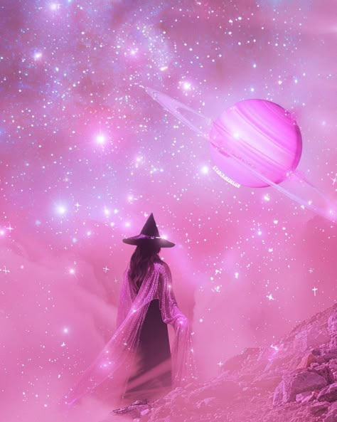 SATURNIAN MAGIC 🪄 + SPACE WITCHES✨ Rolling with my witches… in outer space🪐🌠 In my story I asked for theme suggestions—One of you wanted witches, one said outer space, so I decided to put them together and here we are🩷I had so much fun putting this set together! Some of you may or may not know, but I created digital art before AI, and this particular set is very reminiscent of the cosmic collage art I used to create. It’s a nice little throwback.🥹 Thank you for all your suggestions (they’r... Pink Magic Aesthetic, Cosmic Witch Aesthetic Wallpaper, Pink Witch, Pastel Cosmic Aesthetic, Pink Cosmic Aesthetic, 90s Space Psychedelia, Outer Space Aesthetic Trippy, W.i.t.c.h Aesthetic, Pink Sparkly