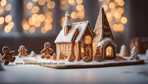 Gingerbread Chapel, Easy Gingerbread House, Handwritten Christmas, Gingerbread House Patterns, Gingerbread House Template, Make A Gingerbread House, Gingerbread Party, Christmas Crochet Patterns Free, Gingerbread Village