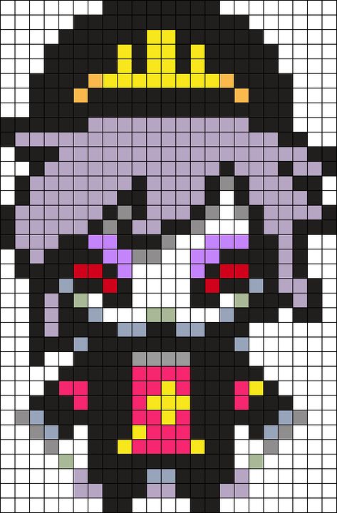 Stolas Perler Beads, Helluva Boss Perler Bead Patterns, Helluva Boss Pixel Art Grid, Helluva Boss Perler Beads, Pixel Art Inspiration, Helluva Boss Pixel Art, Hazbin Hotel Perler Beads, Hazbin Hotel Pixel Art, Funny Pixel Art