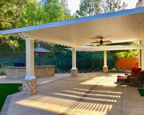 Modern Pergolas, Alumawood Patio, Aluminum Patio Covers, Patio Kits, Canopy Ideas, Backyard Covered Patios, Covered Patio Design, Patio Remodel, Outdoor Covered Patio