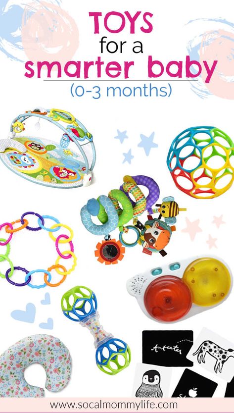 Developmental activities for a smarter baby (0-3) months - SoCal Mommy Life 3 Month Old Toys, Baby Routines, Developmental Activities, 2 Month Old Baby, Baby Development Activities, Infant Toys, Baby Toys Newborn, Best Baby Toys, Stella Rose