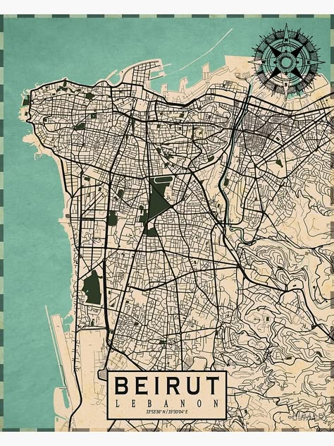 Lebanon Culture, Lebanon Map, Maps Aesthetic, Art Deco Travel Posters, Cartography Map, Map Pattern, Arab Culture, Arabic Design, Beirut Lebanon