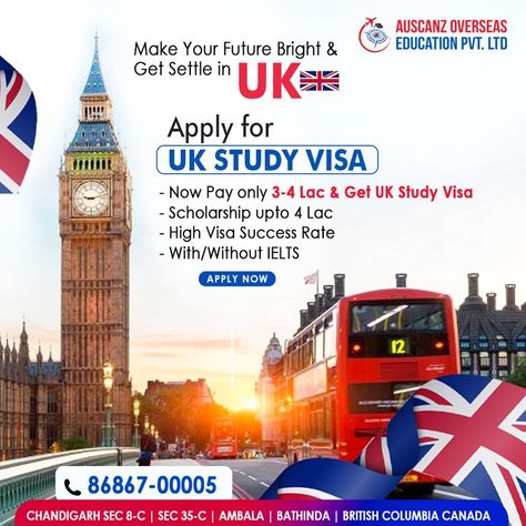 Looking options to acquire globally recognized degrees? Make your future bright & Get settle in UK. - Now Pay only 3-4 Lac & Get UK Study Visa - Scholarship upto 4 Lac - High Visa Success Rate - With/Without IELTS What are you waiting for?? Hurry! For more information call us at: 86867-00005, 1800-889-6603 S.C.O 181-182, 1st Floor, Sector 8-C, Chandigarh Uk Study Visa, Photoshop Flyer Template, Uk Visa, Uk Universities, Work Abroad, Overseas Education, Cute Funny Quotes, Success Rate, Chandigarh