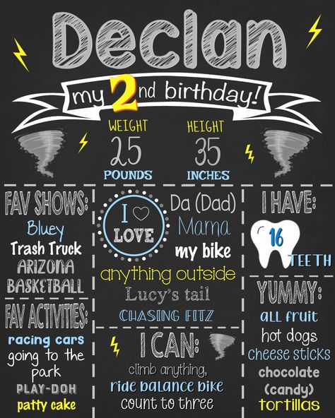 2nd Birthday Chalkboard Sign, Birthday Doodles, Boys 2nd Birthday, Rock Birthday, Milestone Chart, Birthday Milestone Board, Birthday Doodle, Birthday Signs, Chalkboard Print