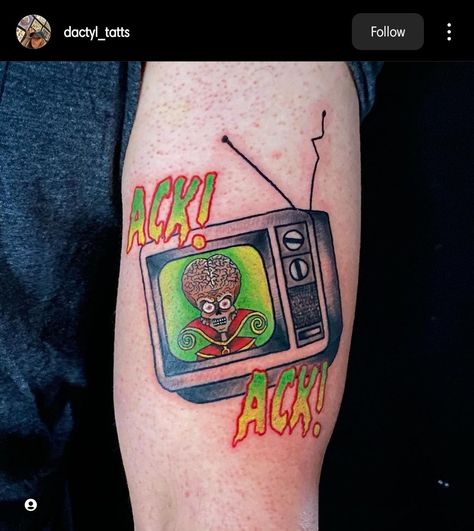 Holes Movie Tattoo, Creep Show Tattoo, Chris Farley Tattoo, Mark Ryden Tattoo, American Traditional Movie Tattoo, Raygun Tattoos, The Thing Tattoo John Carpenter's, True Blood Tattoos, Mars Attacks Tattoo