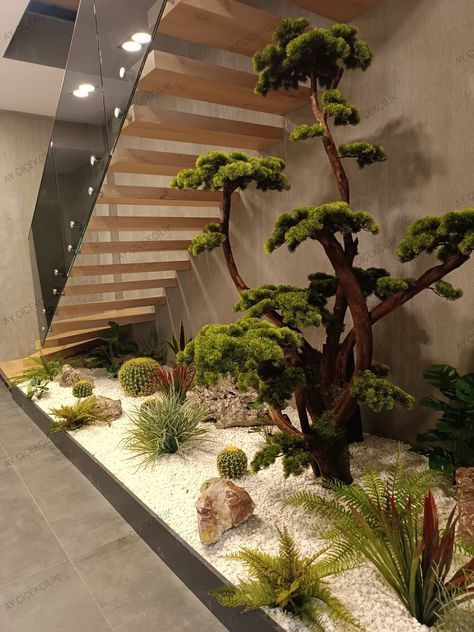 #homedecor, #interiordesign, #homedesign, #decor inspiration Under Stairs Garden, Closet Offices, Cozy Closet, Happy Environment, Amazing Interior Design, Drawing Room Furniture, Stair Ideas, Japanese Garden Landscape, Zen Interiors