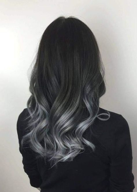 White Ombre Hair, Brown Ombre Hair Color, Grey Ombre Hair, Black Hair Balayage, Korean Hair Color, Hair Color Underneath, Brown Ombre Hair, Hair Color Streaks, Dark Hair With Highlights