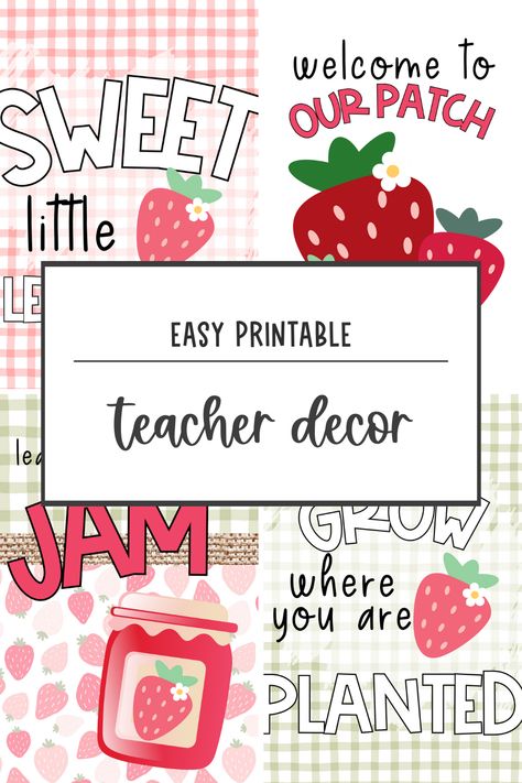 #ClassroomDecor #TeacherLife #EducationalDecor #TeacherInspiration #ClassroomDesign Strawberry Classroom Theme, Strawberry Bulletin Board, Agriculture Classroom, Strawberry Social, Bee Classroom Decor, Classroom Decor Ideas, Themed Classroom Decor, Cute Bulletin Boards, Educational Decor