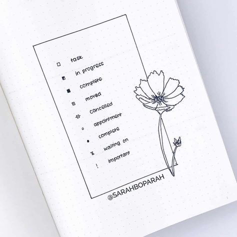 Bullet Journal Legend, Bullet Journal Key Page, Bujo Key, Journal Key, New Bullet Journal, Bullet Journal Minimalist, Sarah Key, Bullet Journal Page, Bullet Journal 2020