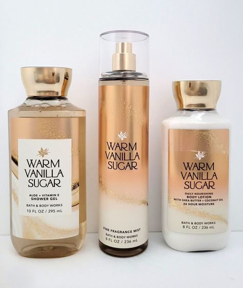 Perfume Aesthetic Bath And Body Works, Bath & Body, Warm Vanilla Sugar Bath And Body Works, Body Mist Aesthetic, Vanilla Body Care, Bath And Body Works Vanilla, Fragrance Vanilla, Bath And Body Works Set, Vanilla Scents