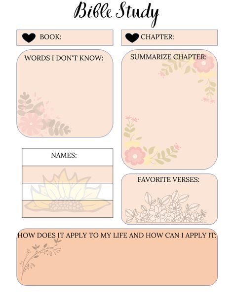 Super cute adorable template to help you bible study, more efficiently . Scripture Study Journal Ideas, Good Notes Bible Study, Bible Study Note Templates, Bible Study Planner Template, Bible Study Template Ipad, Bible Reading Journal Template, Bible Study Notebook Printables, Bible Journaling Guide, Bible Notes Template