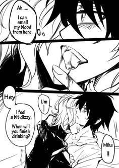 Yuichiro X Mikaela, Yuu X Mika, Mika X Yuu, Mika And Yu, Vampire Manga, Mika Hyakuya, Vampire Bites, Mikaela Hyakuya, Seraph Of The End