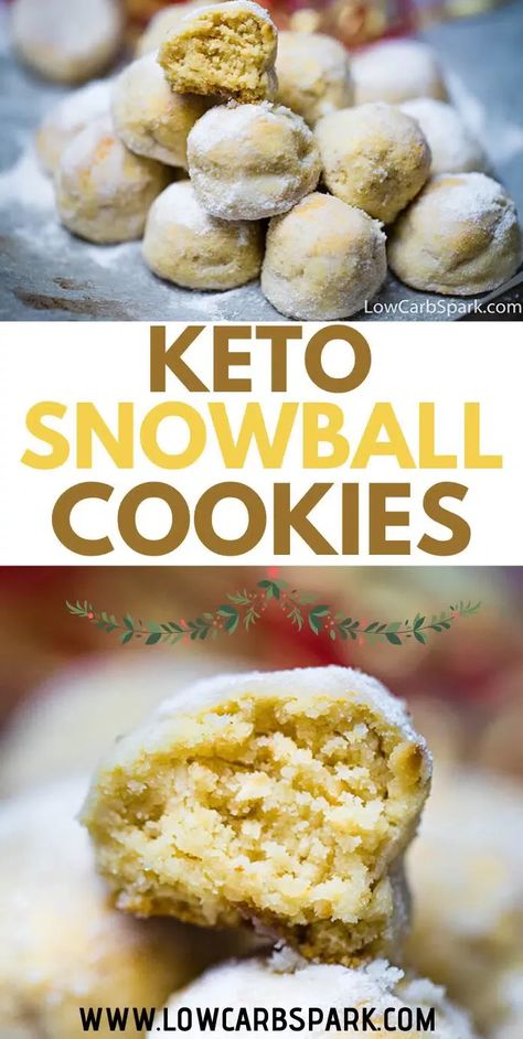 Keto Christmas Cookies, Keto Christmas, Snowball Cookies, Sugar Free Cookies, Keto Friendly Desserts, Low Carb Dessert, Christmas Classic, Keto Cookies, Low Carb Recipes Dessert