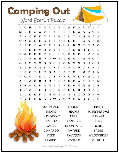 Put away your bug spray and backpacks, and pick up a pencil to solve our Camping Out Word Search Puzzle, a free printable that your kids at home or in the classroom will love solving. The outdoors never looked so inviting! Camping Crossword Puzzle, Summer Camp Printables Free, Camp Read A Lot Activities, Camping Worksheets Free Printable, Camping Reading Theme, Camping Reading Activities, Reading Campout In Classroom, English Camp Activities, Camp Read Alot