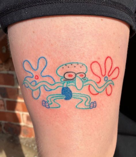 Spongebob Tattoo, Funky Tattoos, Wicked Tattoos, Traditional Tattoo Sleeve, Doodle Tattoo, Weird Tattoos, Instagram Direct, Makeup Tattoos, Funny Tattoos