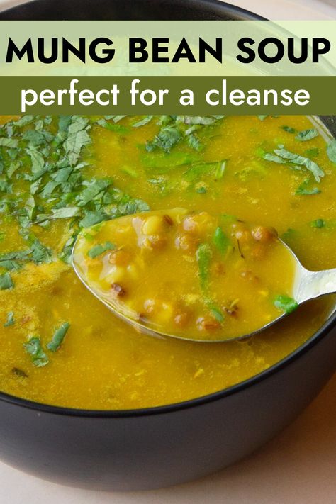 Mung Bean Soup, Healing Soup, Indian Soup, Ayurveda Recipes, Ayurvedic Recipes, Bean Soup Recipes, Tasty Vegetarian Recipes, Mung Bean, Ginger Recipes