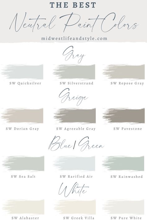 The Best Neutral Paint Colors Best Neutral Paint Colors, Indoor Paint, Neutral Farmhouse, Greige Paint Colors, Farmhouse Paint Colors, Neutral Paint Color, House Color Palettes, Farmhouse Paint, Paint Color Schemes