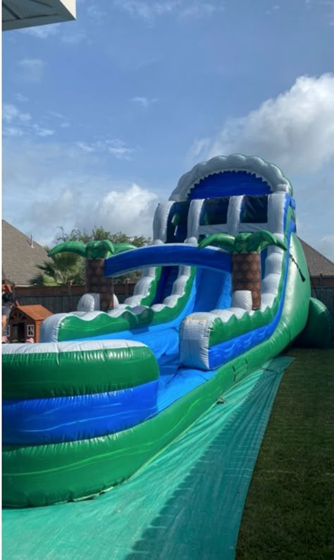 Waterslide Rental Water Slide Bounce House, Backyard Graduation Party, Kids Backyard Playground, Party Inflatables, Unique Senior Pictures, Sleepover Birthday Parties, Luau Birthday Party, Hawaiian Birthday Party, Bouncy House