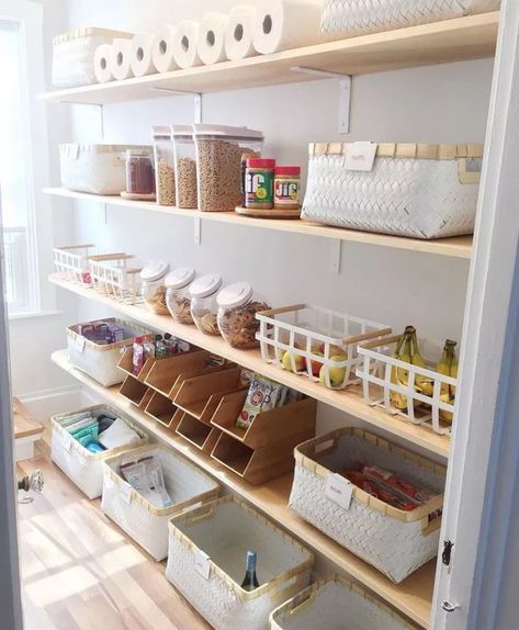 16 IKEA Pantry Organization Ideas for Tidy Shelves Ikea Kitchen Pantry, Ikea Pantry Organization, Garage Pantry, Ikea Pantry, Small Kitchen Pantry, Farmhouse Pantry, Organized Pantry, Stackable Bins, Pantry Organizers