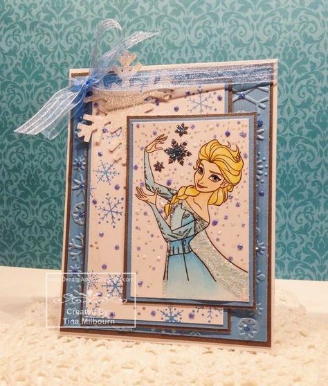 DenamiAddict.blogspot.com - Winter card featuring Elsa from Frozen - made for my niece's birthday. Printed coloring page off G**gle and colored it with Copics Frozen Cards, Ideas Birthday Card, Elsa And Olaf, Elsa Coloring, Elsa Coloring Pages, Elsa From Frozen, Elsa Birthday, Cool Birthday Cards, New Birthday