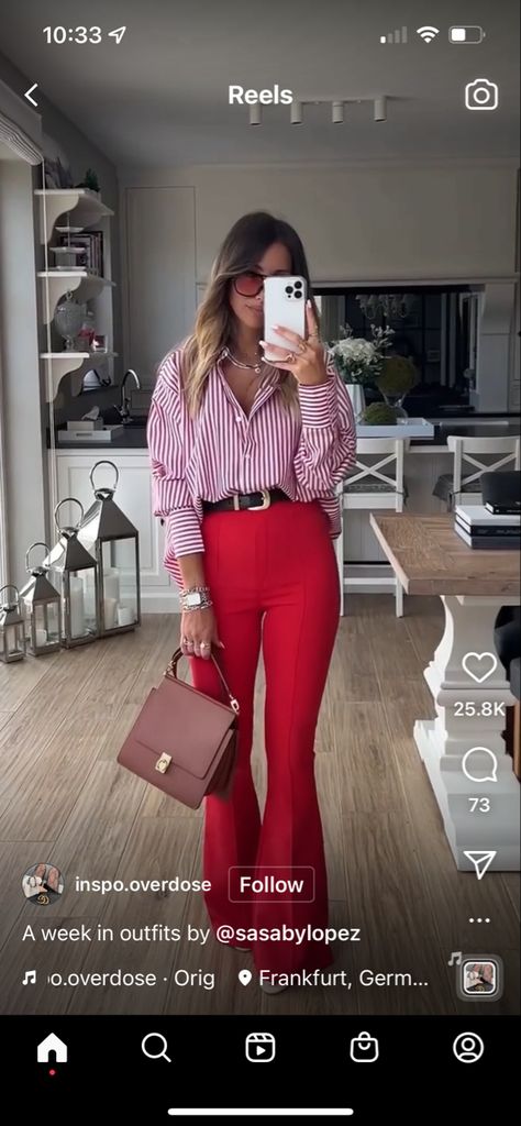 Red Trousers Outfit, Colorful Winter Fashion, Red Pants Outfit, Neat Casual Outfits, 2piece Outfits, Color Combos Outfit, Clueless Outfits, Office Casual Outfit, Classy Casual Outfits