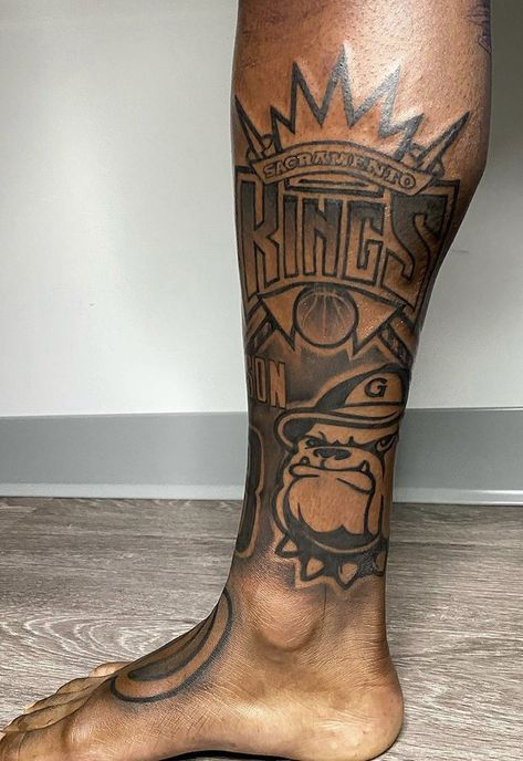 Born King Tattoo Men, Calf Tattoo Men Ideas, Thigh Tattoos Men, Leg Tattoos Men, Tattoo Sleeve Cover Up, Coverup Ideas, Leg Tats, Calf Tattoo Men, Best Leg Tattoos