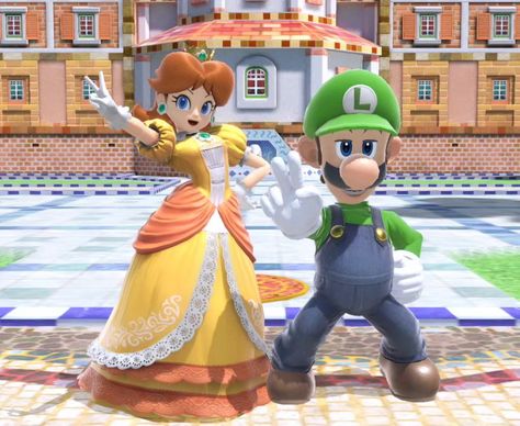 Luigi and Daisy 💚💚💚🧡🧡🧡 Daisy X Luigi, Daisy And Luigi, Daisy Mario, Luigi And Daisy, Daisy Art, Princess Daisy, Super Mario Bros, Mario Bros, Super Mario