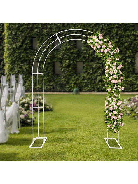 Product Description Metal Wedding Arch Do you want to have a romantic and dreamy event backdrop? The creative 3-layer arch-shaped rack will be the highlight of your party and witness your joy and happiness. The 22 pounds weight capacity allows you to decorate it with many flowers or balloons to create a unique arch of happiness. Great Backdrop The arch rack's 8.53ft height and 6.89ft length make it ideal for displaying as a backdrop for weddings, birthday parties, and other occasions.It is also great as a backdrop for photography, which can make the photos more exquisite. DIY at Will You can decorate this product yourself with flowers, garlands, balloons, tulle cloth, fabrics, ribbons, fairy lights and letters to create a unique and beautiful backdrop that fits the special occasion. Strong Balloon Archway, Ceremony Arches, Decoration Stand, Backdrop Balloon, Floral Archway, Metal Wedding Arch, Indoor Party, Floral Arch Wedding, Plant Outdoor